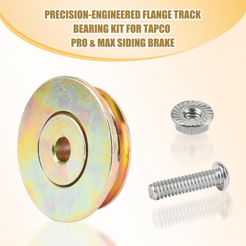 BANLIN 2 PCS Cut-Off Flange Track Bearing Kit for Tapco Pro & Max Siding Brake, 12334 Rollers, 12364 Screws, 10094 Lock Nuts, Alloy Steel Durable Repair Parts - Image 4